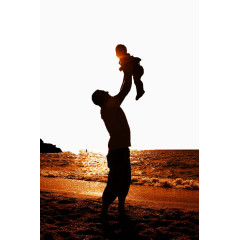 幸福的父亲和孩子