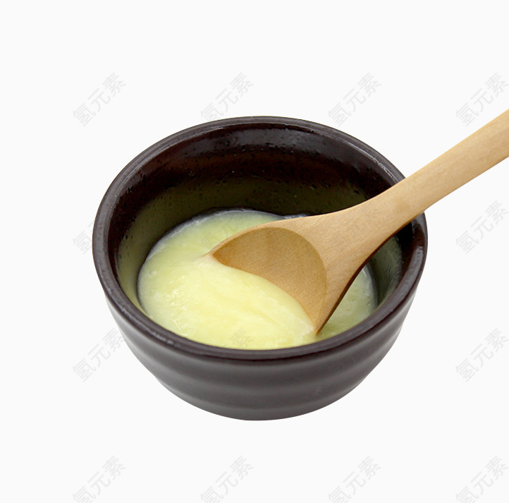 黑色茶碗里的蜂王浆