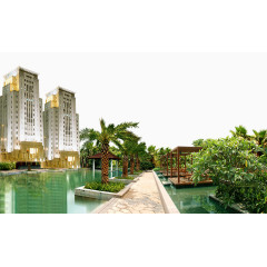 地产广告元素花园湖畔