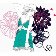 矢量创意时尚女性插画