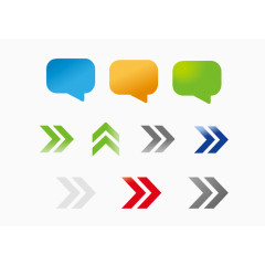彩色矢量对话框指向图标