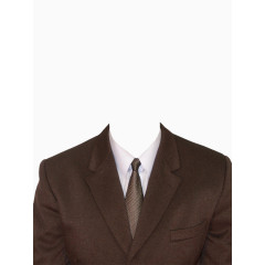 棕色白领西装工作照模板