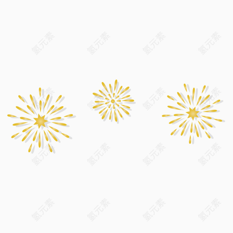 矢量黄色烟花