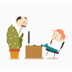 被发现的偷懒职员插画矢量素材