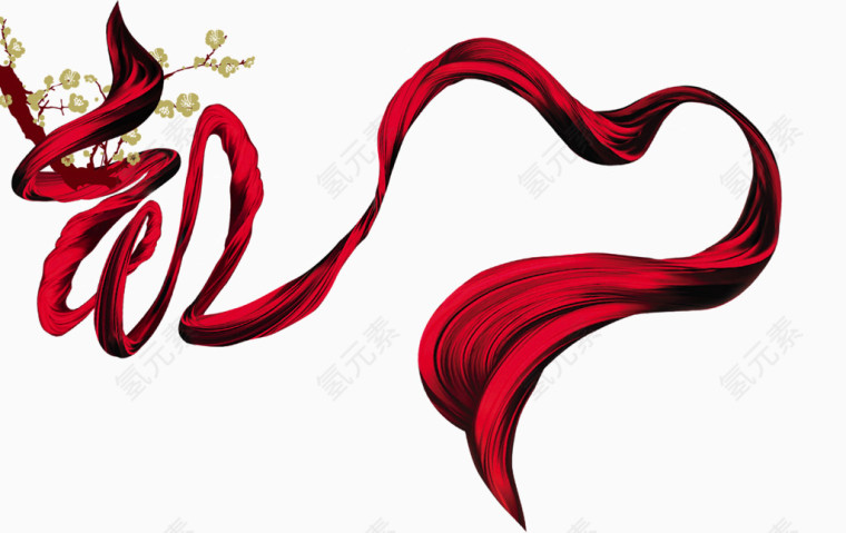 飞舞的红色丝带