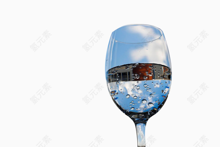 蓝色高脚酒杯