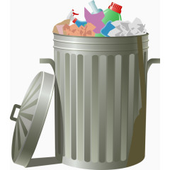 装满垃圾的垃圾桶