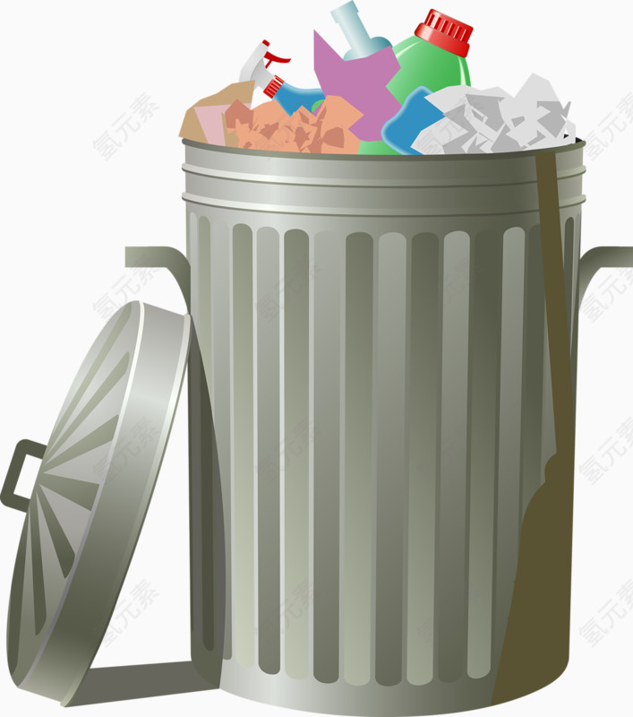 装满垃圾的垃圾桶