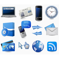 PPT背景蓝色图标元素素材图片