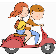 矢量摩托车上的情侣