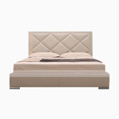 白色皮质双人大床