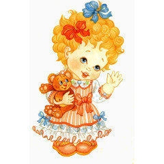 抱着小熊布偶的小女孩