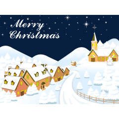 冬天雪花村庄免抠图片素材