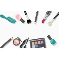 化妆品套装花矢量