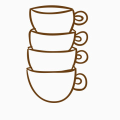 食品容器 休闲 咖啡 杯子 果汁 线条