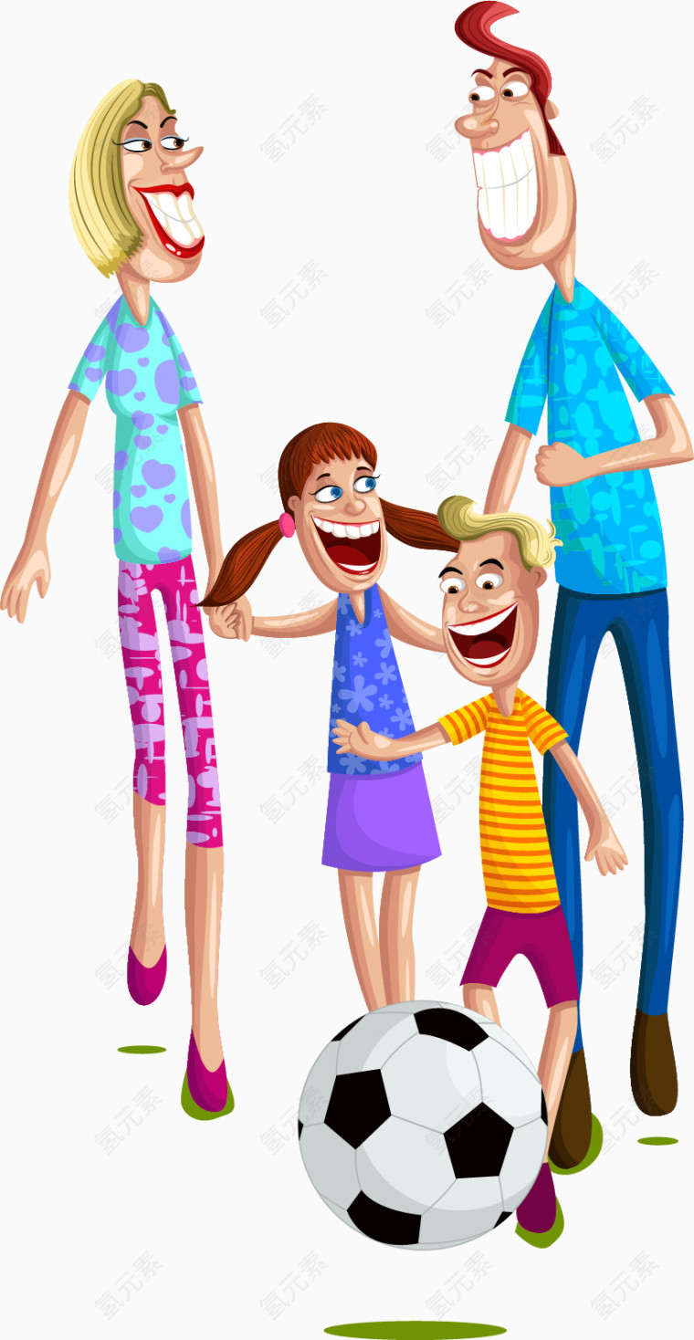 矢量手绘一家人