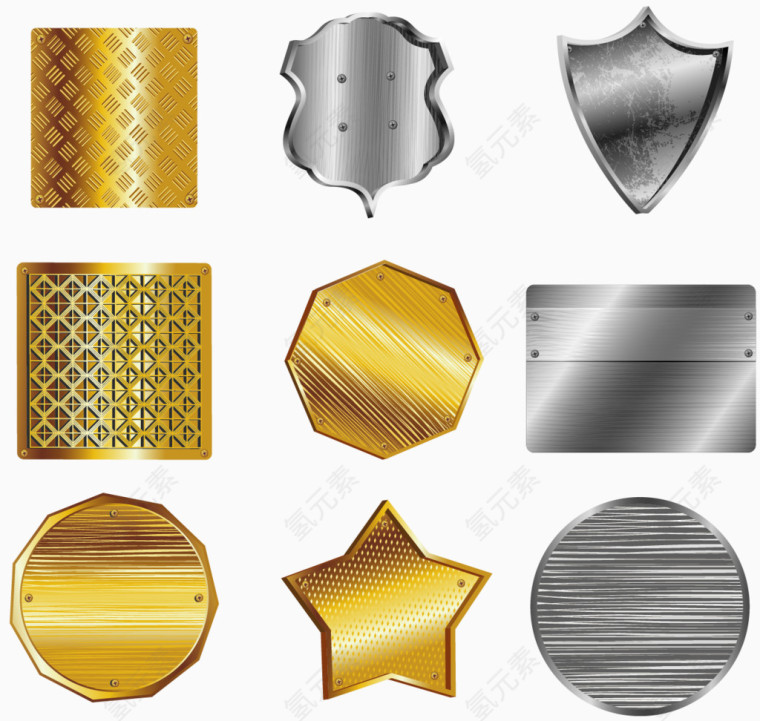 矢量手绘金属标签