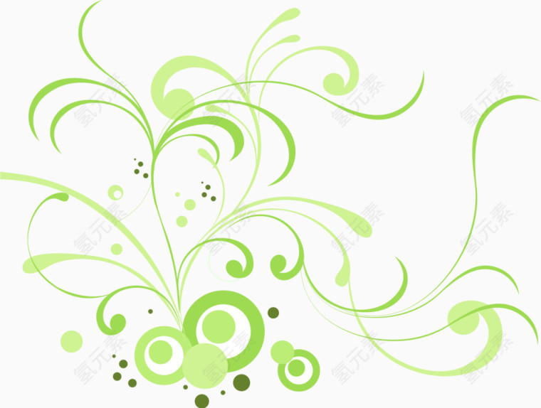 潮流绿色花纹