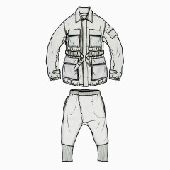 夹克 棉裤矢量图