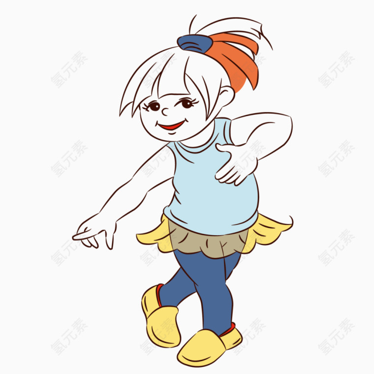 矢量儿童舞蹈女生舞蹈