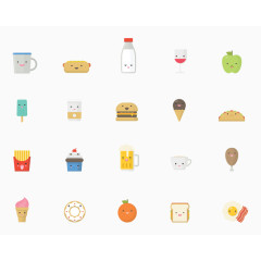 扁平化卡通食物图标