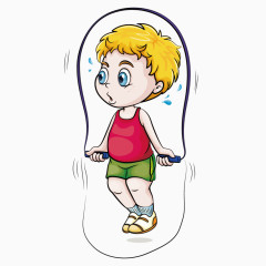 跳绳小孩矢量