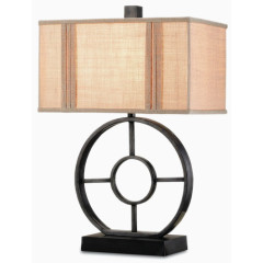 米色布艺灯罩中式台灯