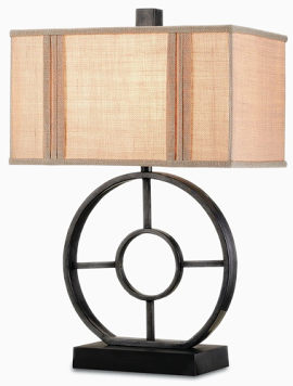 米色布艺灯罩中式台灯