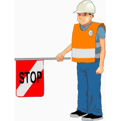 矢量手绘交警手势