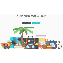 夏日度假矢量元素