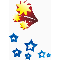 多个发光星星发射图案