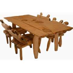 古代桌子椅子素材免抠