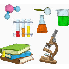 手绘科学实验用具