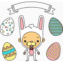 矢量小兔子与彩蛋