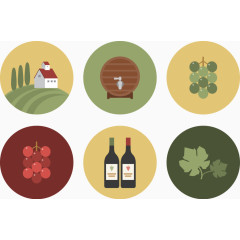 欧式可爱葡萄酒矢量元素