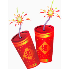 过年炮仗装饰红色鞭炮