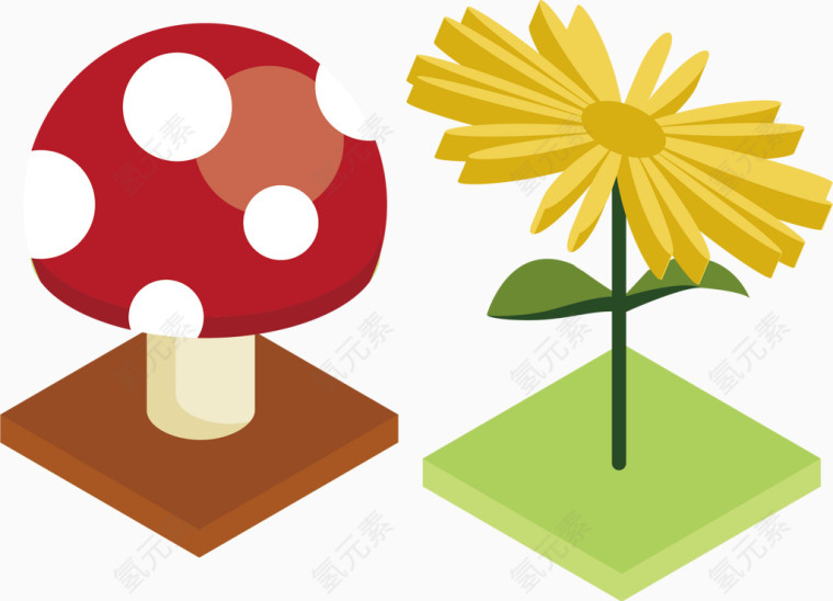 扁平蘑菇小雏菊