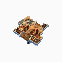 3D户型图PNG素材下载