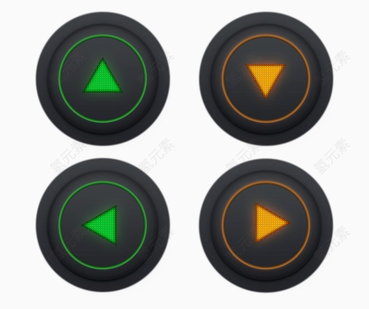 上下左右键按钮PSD素材