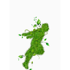 奔跑的绿色小人