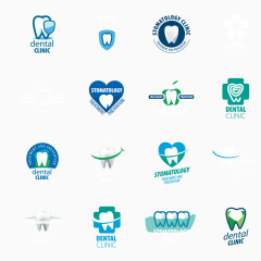 矢量口腔健康牙齿创意图标