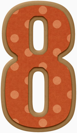 橙色波点数字8