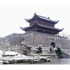 冬天的湖南岳阳楼