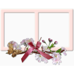 丝带花朵装饰边框