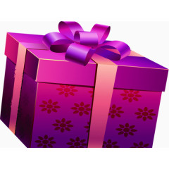 紫色手绘印花礼盒开业