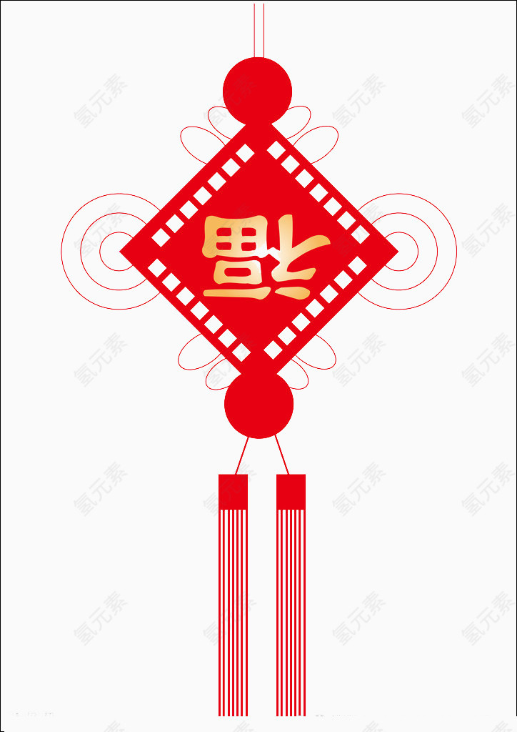 福字到来中国结素材