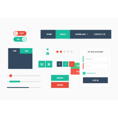 扁平化ui控件设计合集PSD源文件