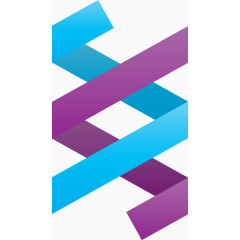 现代几何简约DNA双螺旋矢量图