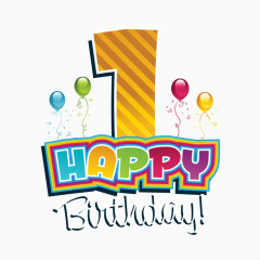 生日快乐数字矢量素材