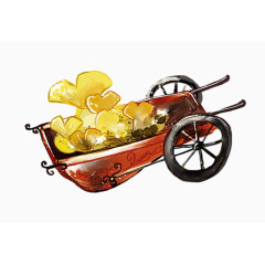 装着落叶的手推车